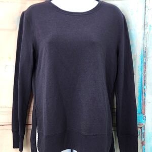 Anatomie Long Sleeve Blue Side Slit Sweatshirt